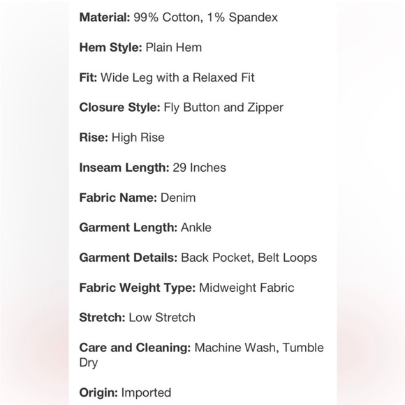 NWT Women's Coral Red Sailor Wide-Leg Jeans - Picture 5 of 7